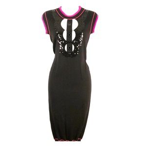 CHANEL - Cashmere Sequined Pink/Black dress